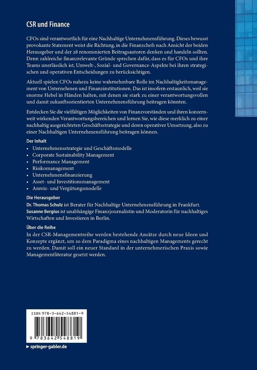Produktbild: CSR und Finance