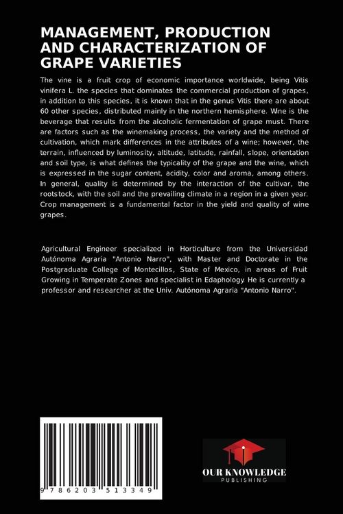 Produktbild: MANAGEMENT, PRODUCTION AND CHARACTERIZATION OF GRAPE VARIETIES