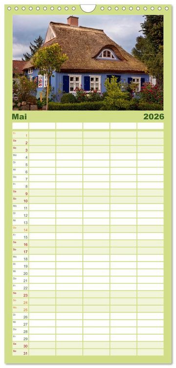 Produktbild: Familienplaner 2026 - OSTSEEGL&Uuml;CK - Gl&uuml;cksmomente auf dem Dar&szlig; mit 5 Spalten (Wandkalender, 21 x 45 cm) CALVENDO