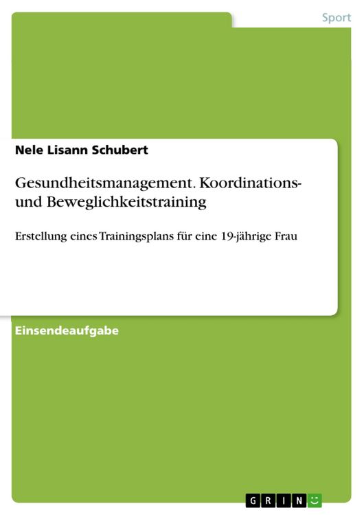 Produktbild: Gesundheitsmanagement. Koordinations- und Beweglichkeitstraining