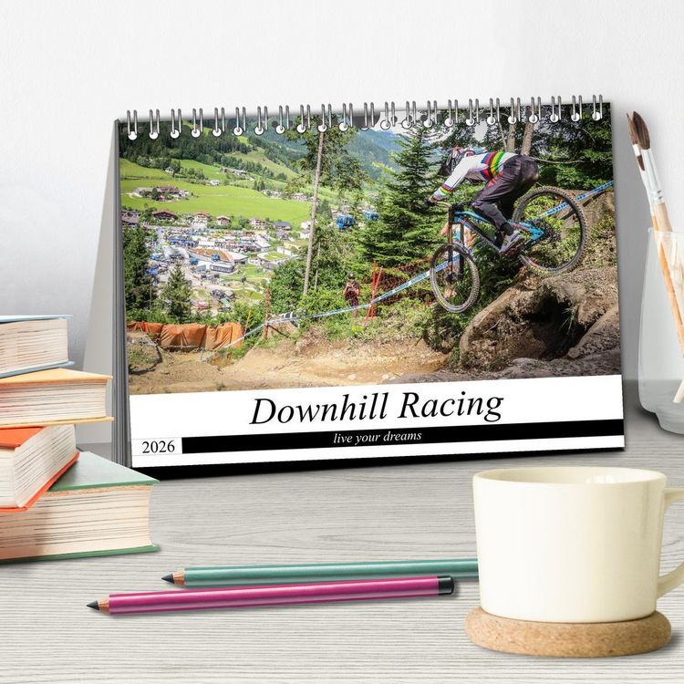 Produktbild: Downhill Racing (Tischkalender 2026 DIN A5 quer), CALVENDO Monatskalender