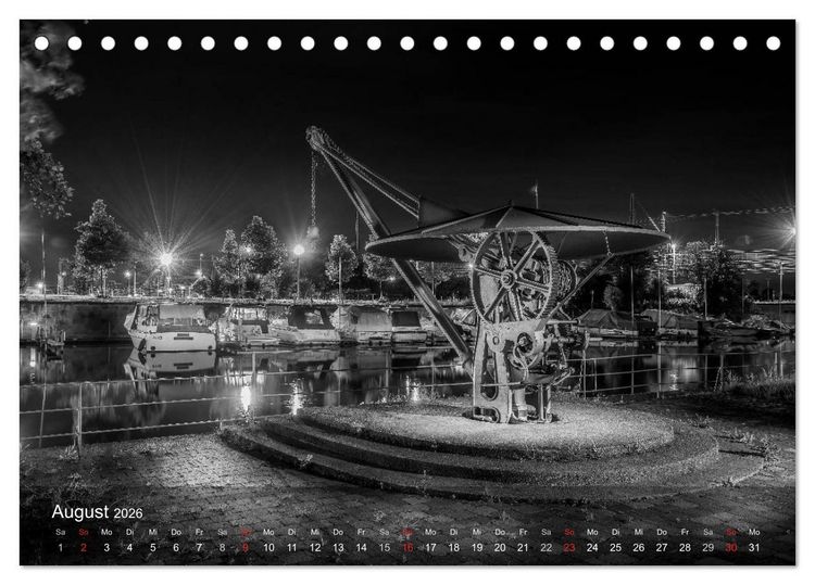 Produktbild: Heilbronn bei Nacht (Tischkalender 2026 DIN A5 quer), CALVENDO Monatskalender