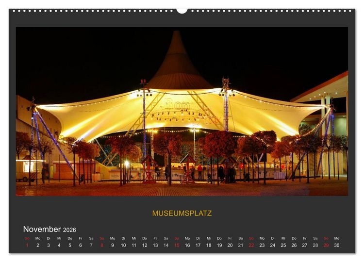 Produktbild: BONNER NACHTFARBEN (hochwertiger Premium Wandkalender 2026 DIN A2 quer), Kunstdruck in Hochglanz