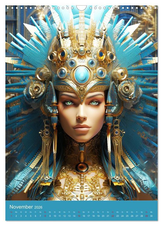 Produktbild: Antike Priesterinnen. Kunstvolle Fantasy-Portraits (Wandkalender 2026 DIN A3 hoch), CALVENDO Monatskalender