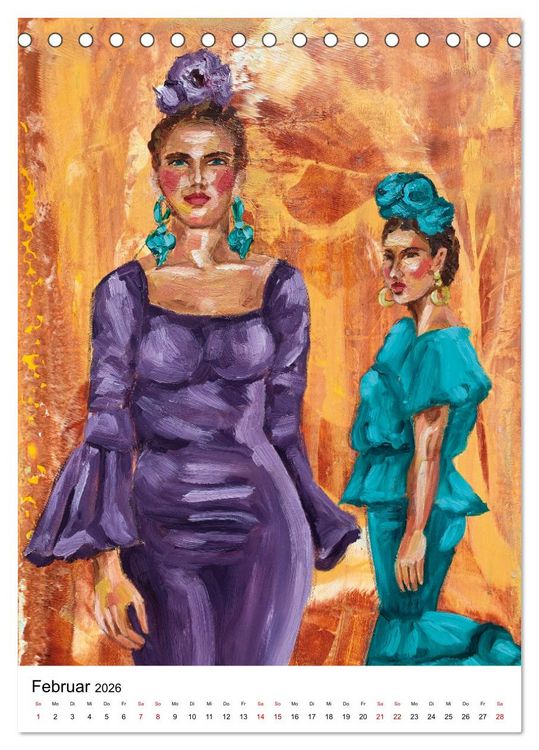 Produktbild: FLAMENCAS (Tischkalender 2026 DIN A5 hoch), CALVENDO Monatskalender