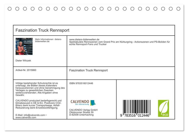 Produktbild: Faszination Truck Rennsport (Tischkalender 2026 DIN A5 quer), CALVENDO Monatskalender