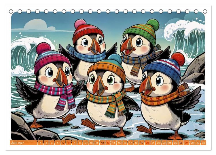 Produktbild: Papageientaucher - Comic (Tischkalender 2027 DIN A5 quer), CALVENDO Monatskalender
