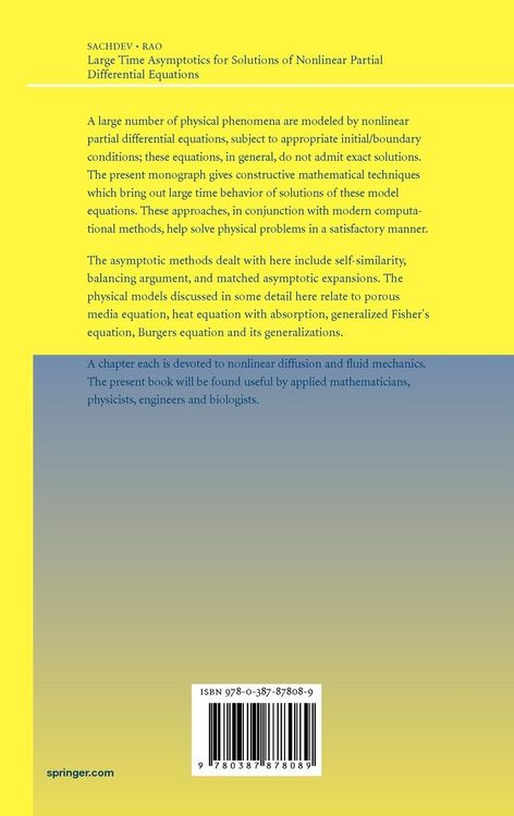 Produktbild: Large Time Asymptotics for Solutions of Nonlinear Partial Differential Equations