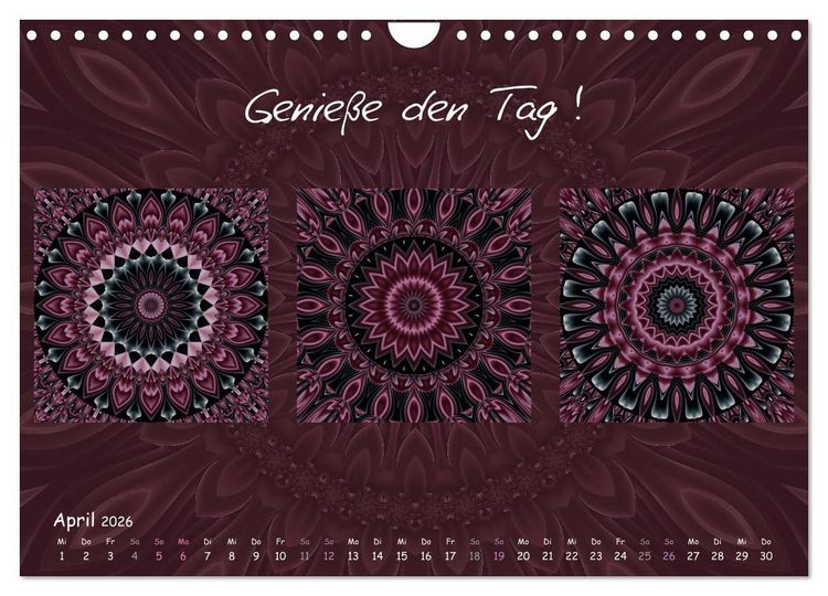 Produktbild: Mandala Trilogien (Wandkalender 2026 DIN A4 quer), CALVENDO Monatskalender