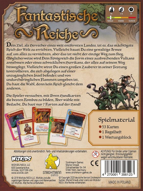 Gioco Di Carte Fantastici Imperi – Strategia 2-6 Giocatori, 20 Minuti – Edizione Tedesca
