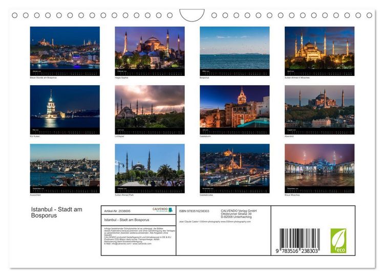 Produktbild: Istanbul - Stadt am Bosporus (Wandkalender 2026 DIN A4 quer), CALVENDO Monatskalender
