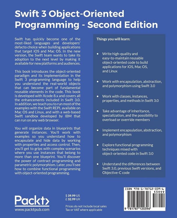Produktbild: Swift 3 Object Oriented Programming