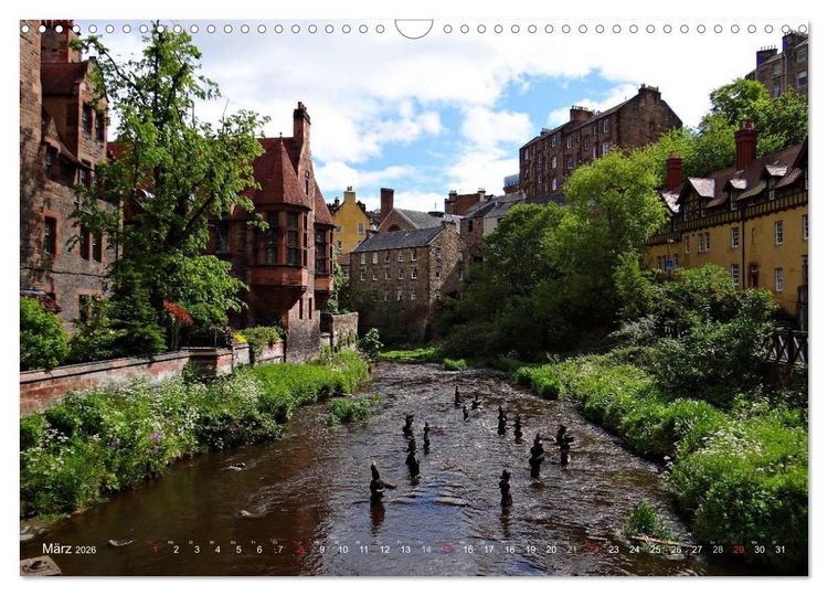 Produktbild: Edinburgh - D&ugrave;n &Egrave;ideann (Wandkalender 2026 DIN A3 quer), CALVENDO Monatskalender