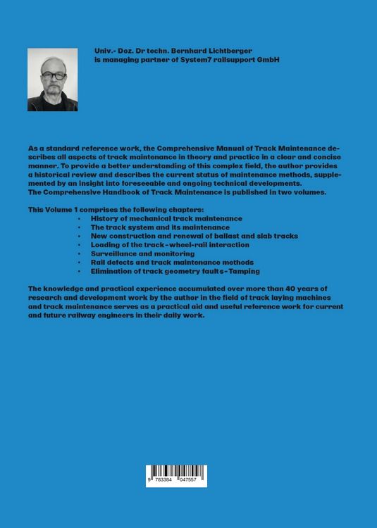 Produktbild: The Comprehensive Manual of Track Maintenance VOLUME 1