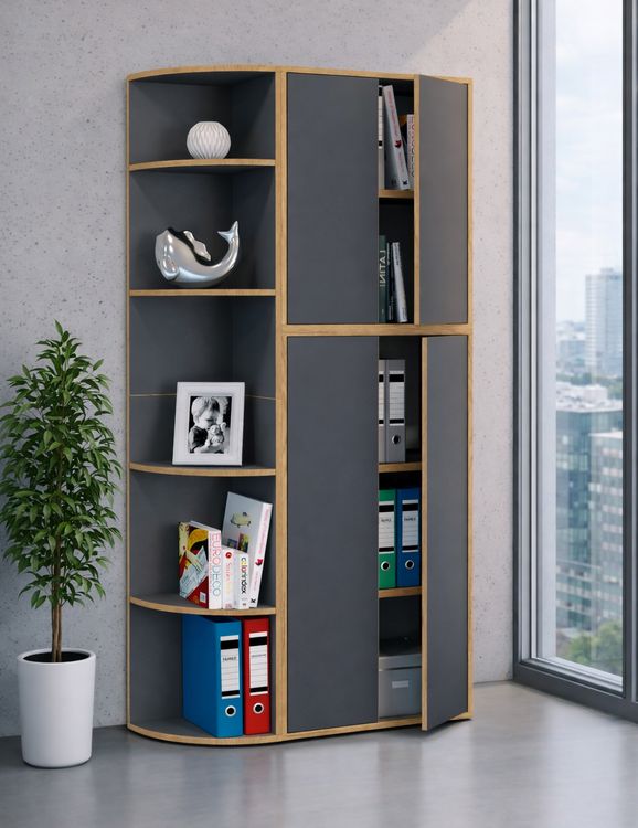 Produktbild: Elegantes Holzregal Eckregal Regal Salia 5fach
