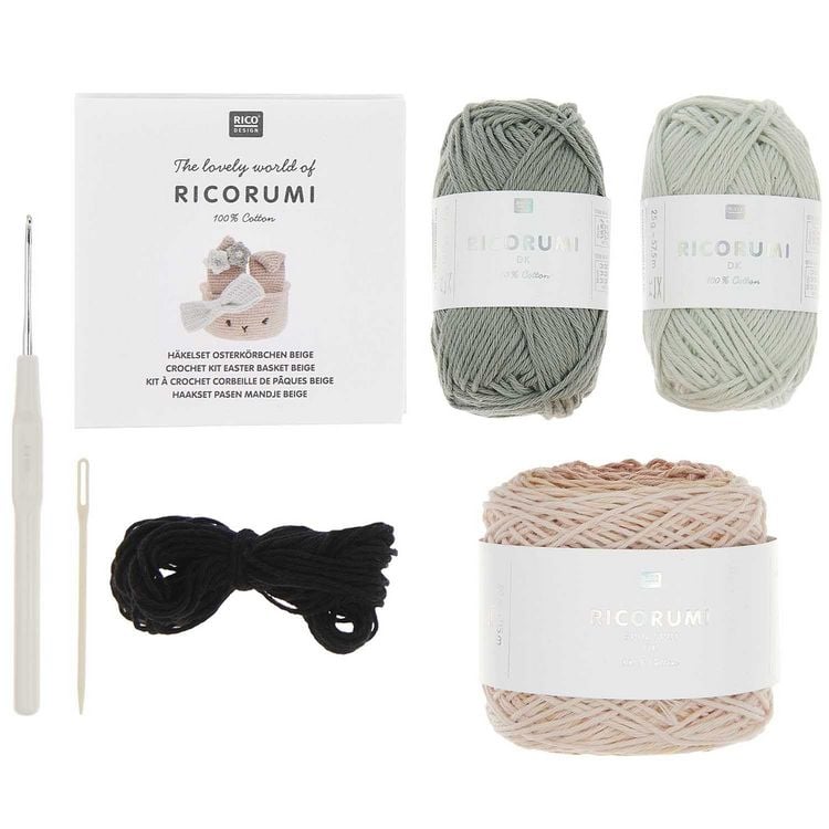 Produktbild: Ricorumi H&auml;kel-Set "Oster-K&ouml;rbchen beige"