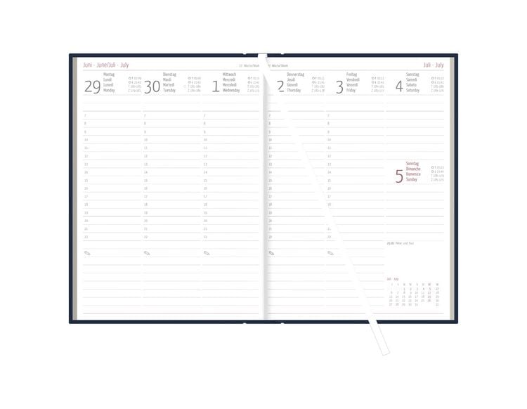 Produktbild: Buchkalender 1T/1S 336S blau 2027