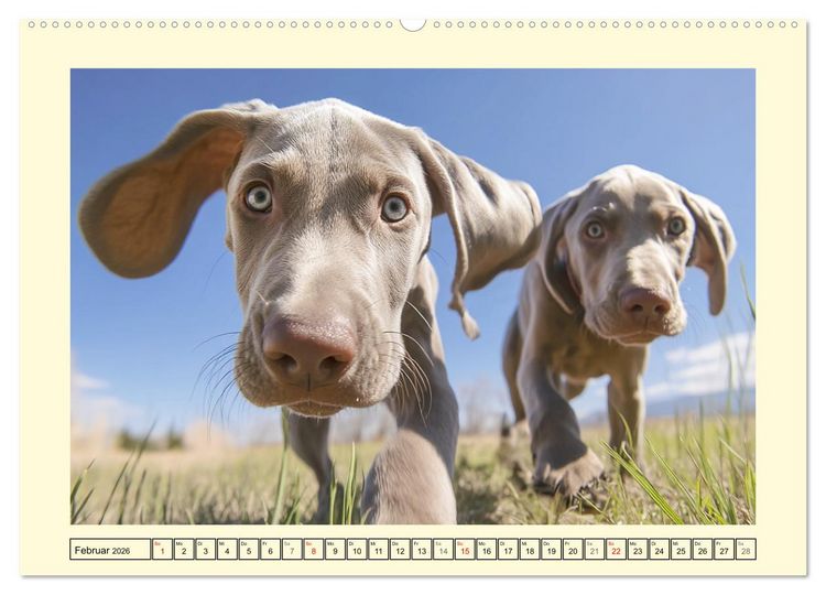 Produktbild: Edle Weimaraner. Loyale Silberseelen im Licht der Natur (Wandkalender 2026 DIN A2 quer), CALVENDO Monatskalender
