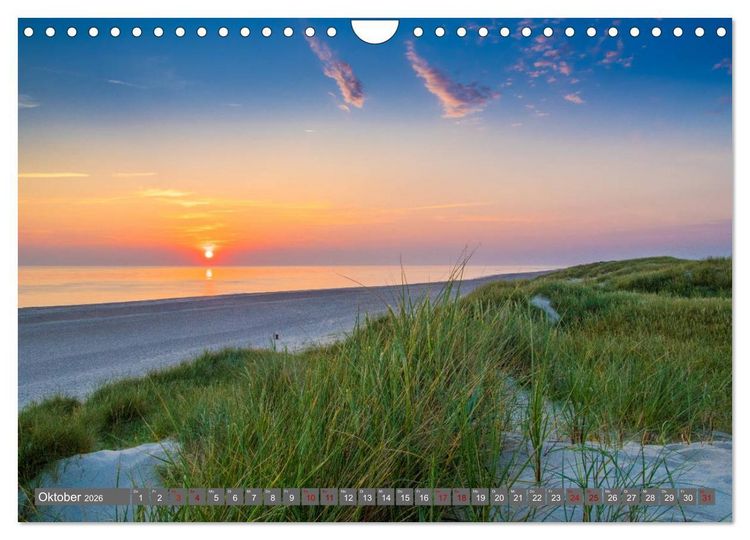Produktbild: D&auml;nemark - Die wundersch&ouml;ne Westk&uuml;ste (Wandkalender 2026 DIN A4 quer), CALVENDO Monatskalender
