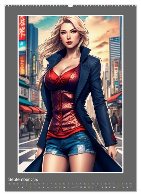 Produktbild: Manga Girlpower (hochwertiger Premium Wandkalender 2026 DIN A2 hoch), Kunstdruck in Hochglanz