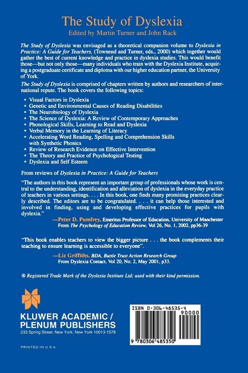 Produktbild: The Study of Dyslexia