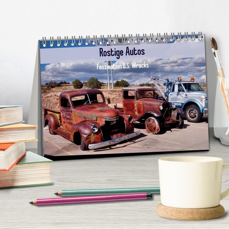 Produktbild: Rostige Autos. Faszination U.S. Wracks (Tischkalender 2026 DIN A5 quer), CALVENDO Monatskalender