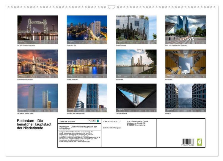 Produktbild: Rotterdam - Die heimliche Hauptstadt der Niederlande (Wandkalender 2026 DIN A2 quer), CALVENDO Monatskalender