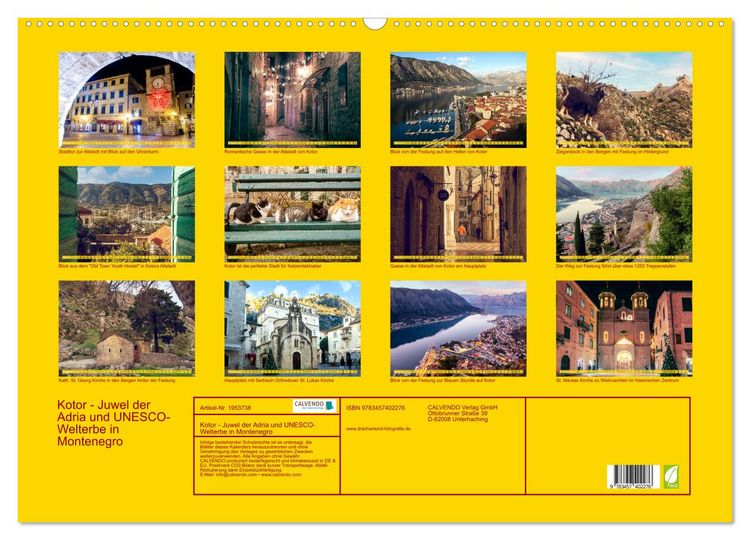 Produktbild: Kotor - Juwel der Adria und UNESCO-Welterbe in Montenegro (Wandkalender 2026 DIN A2 quer), CALVENDO Monatskalender