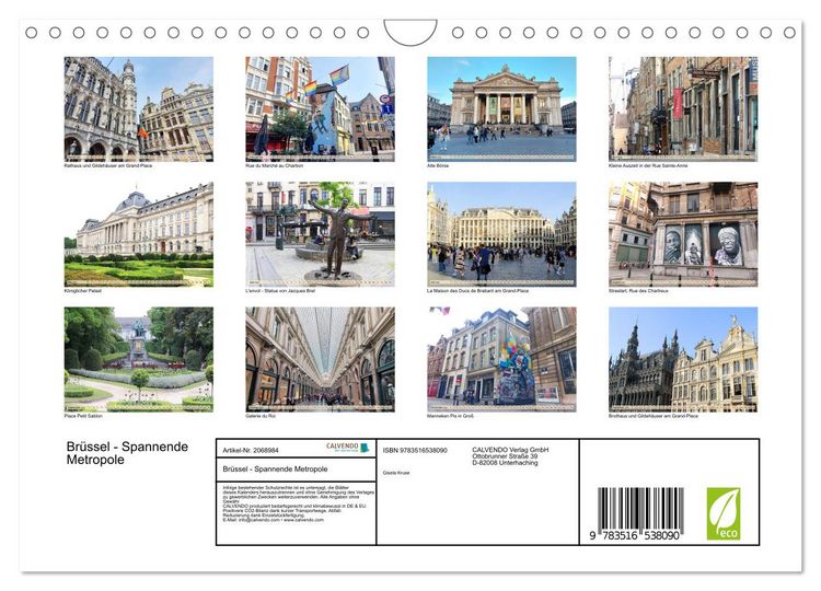 Produktbild: Br&uuml;ssel - Spannende Metropole (Wandkalender 2026 DIN A4 quer), CALVENDO Monatskalender