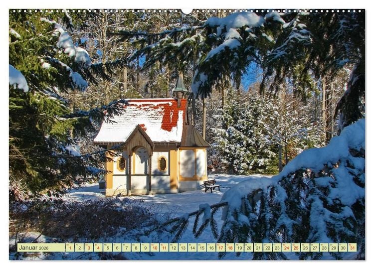 Produktbild: Die Stauden, Kirchen und Kapellen im Naturpark Augsburg westliche W&auml;lder (hochwertiger Premium Wandkalender 2026 DIN A2 quer), Kunstdruck in Hochglanz