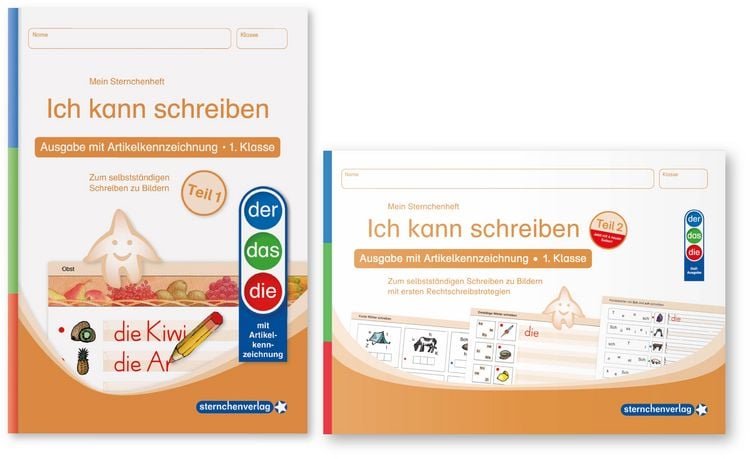 Produktbild: Ich kann schreiben Teil 1 und 2 im Set - Ausgabe mit Artikelkennzeichnung (DaZ) - Schülerarbeitshefte für die 1. Klasse