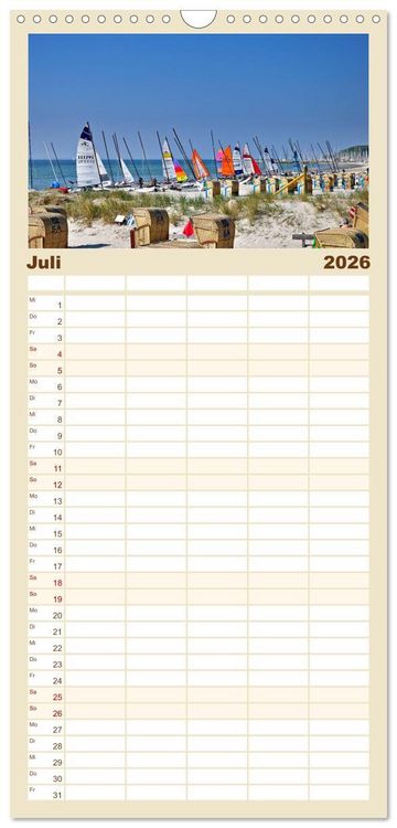 Produktbild: Familienplaner 2026 - Gr&ouml;mitz - Ostseebad an der Sonnenseite mit 5 Spalten (Wandkalender, 21 x 45 cm) CALVENDO