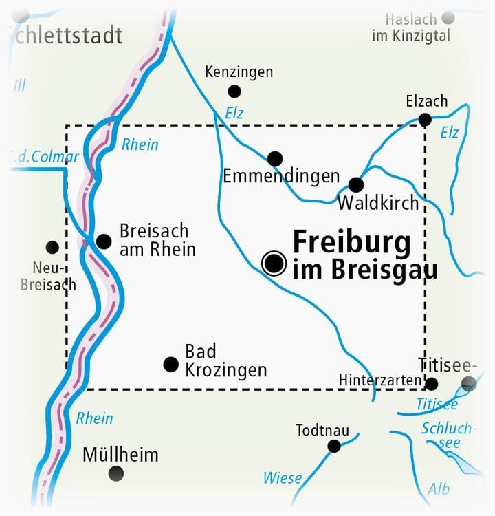 Produktbild: Freiburg und Umgebung mit Kaiserstuhl 1:50 000