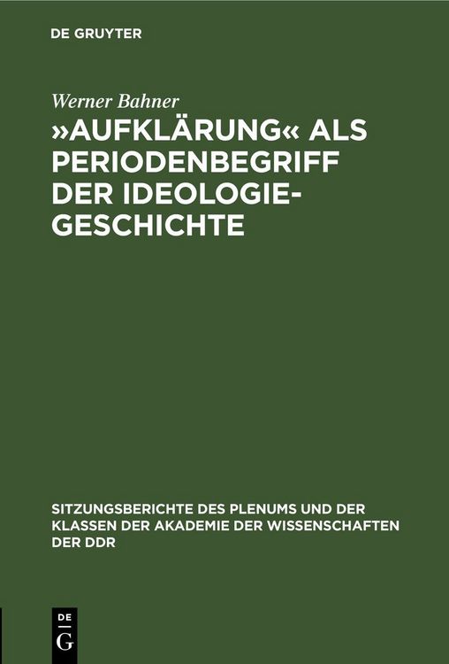 Produktbild: &raquo;Aufkl&auml;rung&laquo; als Periodenbegriff der Ideologiegeschichte