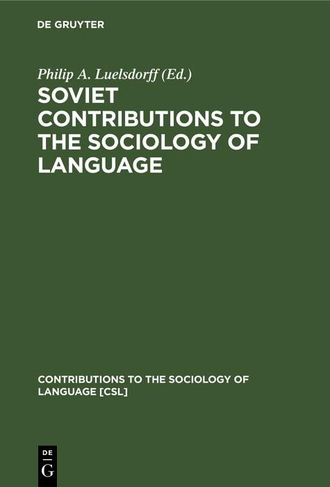 Produktbild: Soviet Contributions to the Sociology of Language