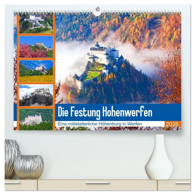 Produktbild: Die Festung Hohenwerfen (hochwertiger Premium Wandkalender 2026 DIN A2 quer), Kunstdruck in Hochglanz