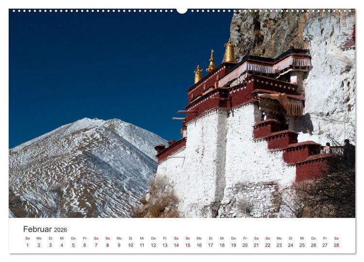 Produktbild: Tibet - Kloster und Landschaft (Wandkalender 2026 DIN A2 quer), CALVENDO Monatskalender