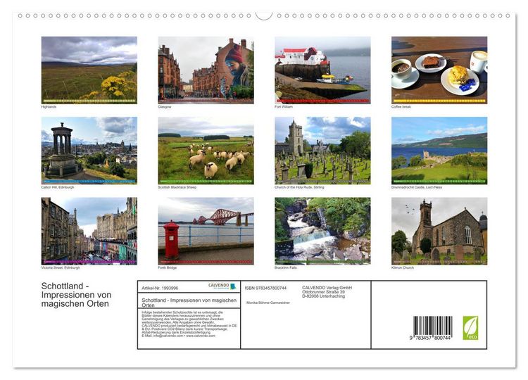 Produktbild: Schottland - Impressionen von magischen Orten (hochwertiger Premium Wandkalender 2026 DIN A2 quer), Kunstdruck in Hochglanz