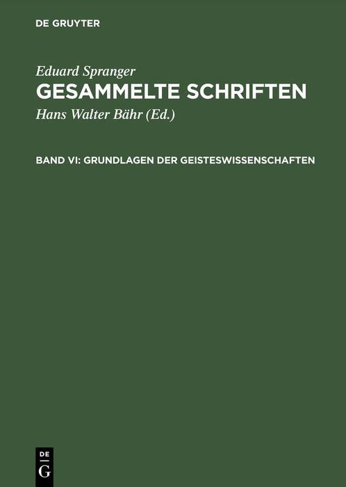 Produktbild: Grundlagen der Geisteswissenschaften