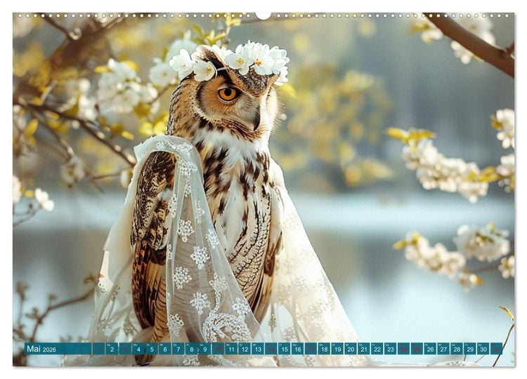 Produktbild: Eulen-Style. Noble Trendsetter (hochwertiger Premium Wandkalender 2026 DIN A2 quer), Kunstdruck in Hochglanz