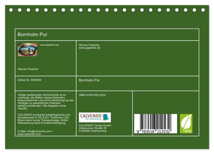 Produktbild: Bornholm Pur (Tischkalender 2026 DIN A5 quer), CALVENDO Monatskalender