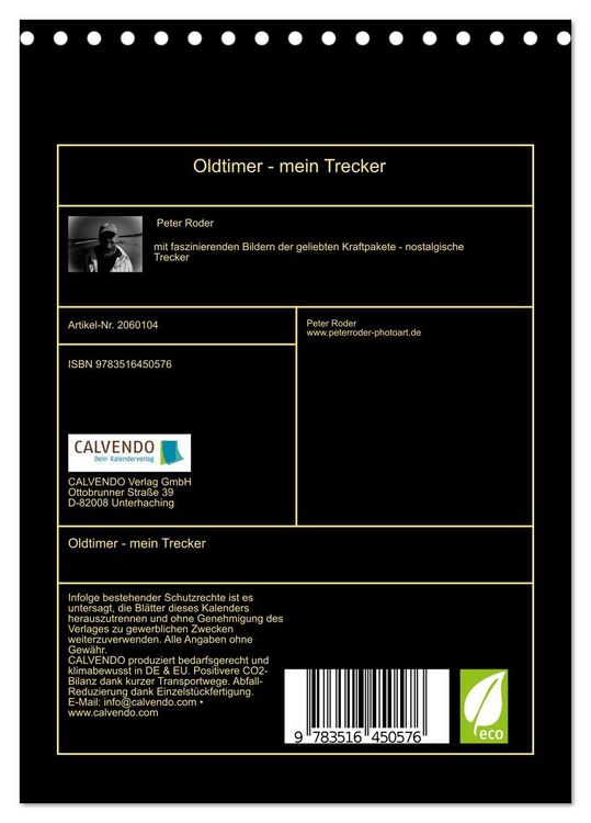 Produktbild: Oldtimer - mein Trecker (Tischkalender 2026 DIN A5 hoch), CALVENDO Monatskalender