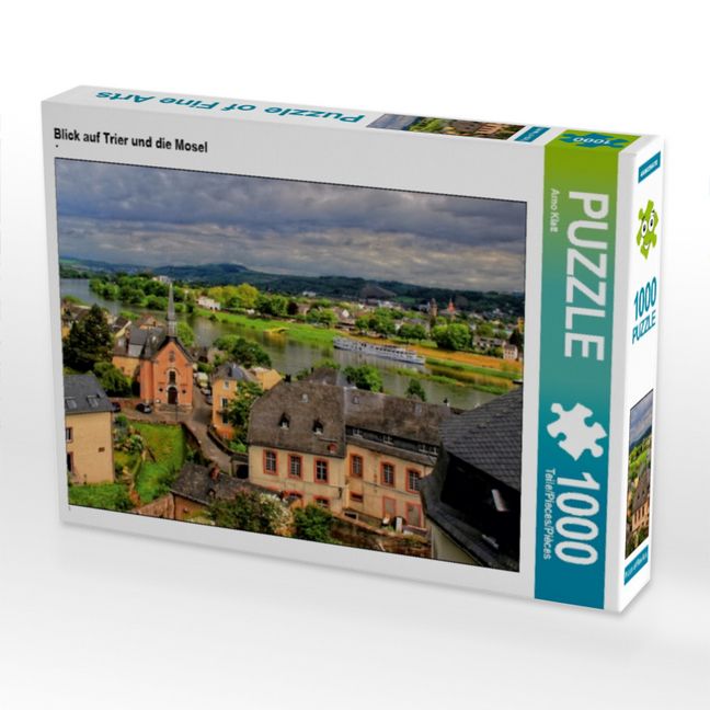 Produktbild: CALVENDO Puzzle Blick auf Trier und die Mosel | 1000 Teile Lege-Gr&ouml;&szlig;e 64x48cm Foto-Puzzle f&uuml;r gl&uuml;ckliche Stunden