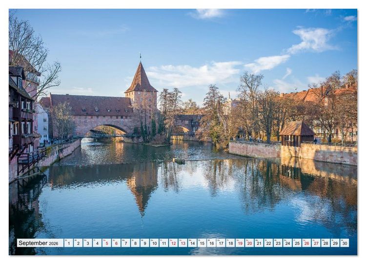 Produktbild: N&uuml;rnberg - Am Tag und in der Nacht (Wandkalender 2026 DIN A4 quer), CALVENDO Monatskalender