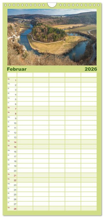 Produktbild: Familienplaner 2026 - Naturwunder - Deutschlands Flussschleifen mit 5 Spalten (Wandkalender, 21 x 45 cm) CALVENDO