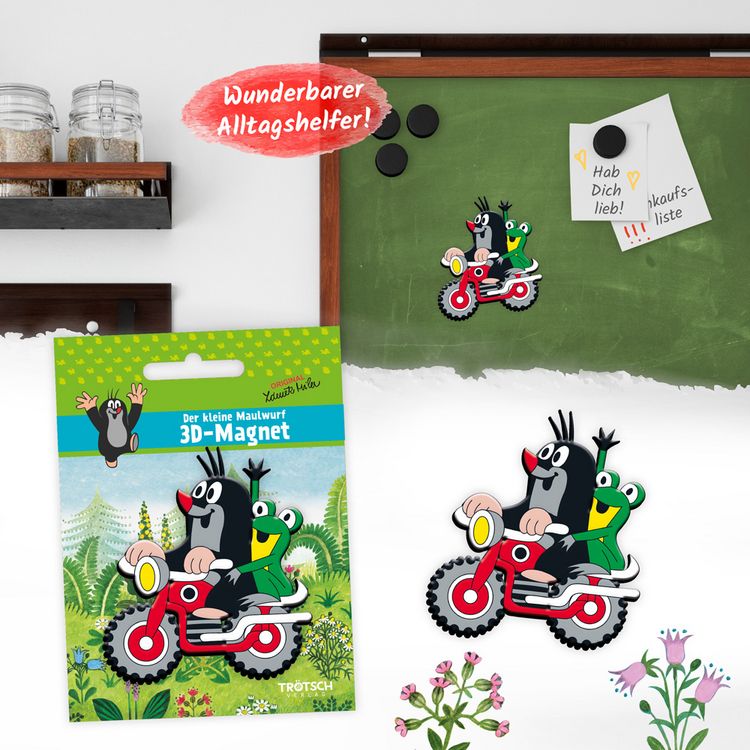 Produktbild: Tr&ouml;tsch Der kleine Maulwurf 3D-Magnet Motorrad