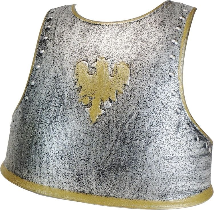 Produktbild: BestSaller 1429 - Kinder-Ritter-Brustpanzer Adler mit Gurten, Silber/Gold, 3231cm