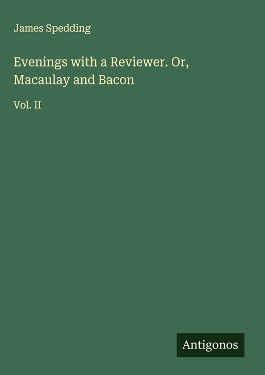 Produktbild: Evenings with a Reviewer. Or, Macaulay and Bacon