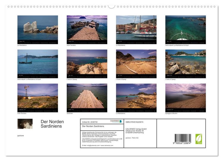 Produktbild: Der Norden Sardiniens (hochwertiger Premium Wandkalender 2026 DIN A2 quer), Kunstdruck in Hochglanz