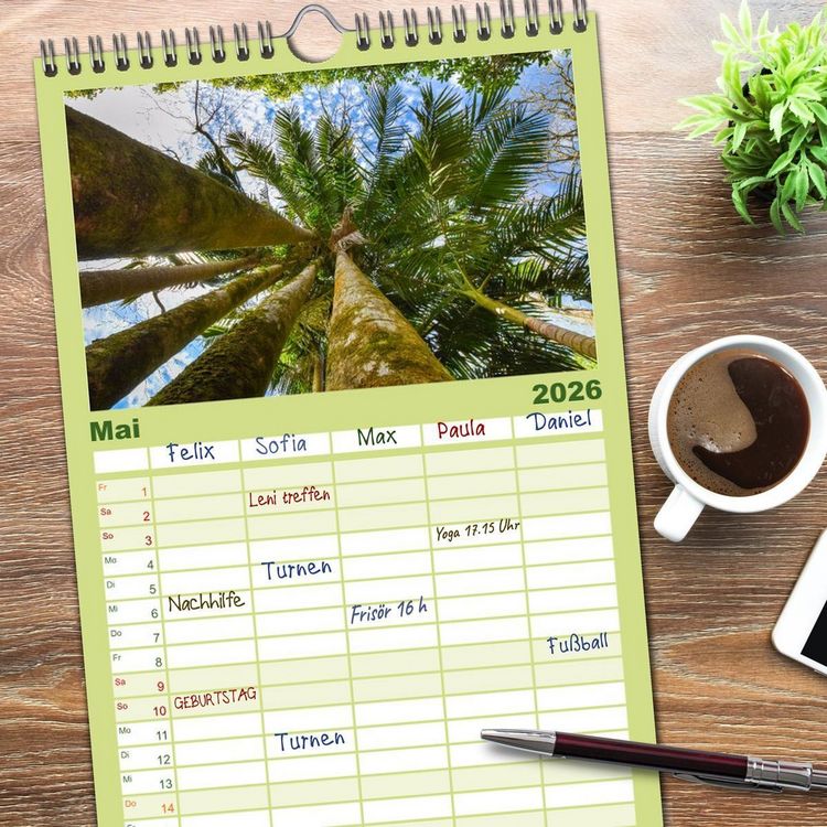 Produktbild: Familienplaner 2026 - Azoreninsel S&atilde;o Miguel mit 5 Spalten (Wandkalender, 21 x 45 cm) CALVENDO